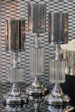 3’lü NAZENDE Şamdan Gümüş Renk - Görsel 2