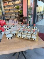 LEO 10 PARÇA BAHARAT VE  ÇAY ŞEKER KAHVE SETİ KOMBİNİ