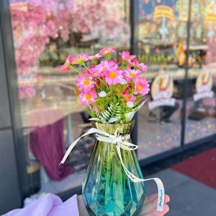 Salon & Konsol & Tv Ünitesi & Banyo i Aranjman - Yeşil-Pembe ÇİÇEK DAHİL