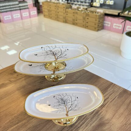 3 lü Ağaç Model Ayaklı Kayık Sunumluk