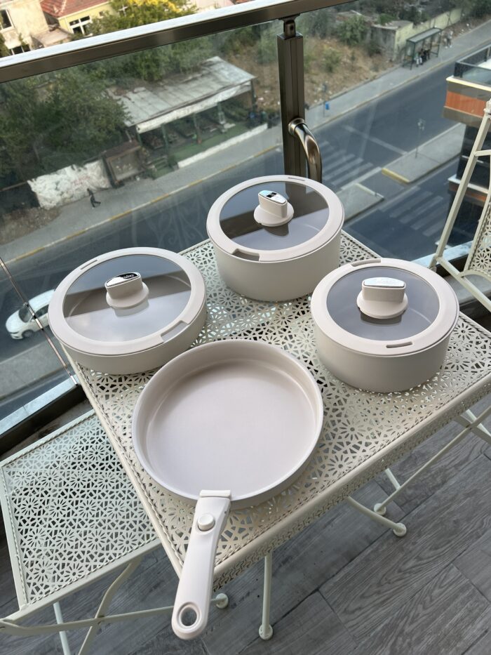 COOK BEYAZ 8 PARÇA TENCERE SETİ - Görsel 1