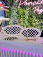 3 lü BEYAZ Dama Model Sunum Kayık Tabak - Görsel 2