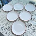 6 Adet Stayl Pasta Tabağı ( kırmızı detay)