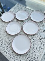 6 Adet Stayl Pasta Tabağı ( kırmızı detay) - Görsel 2