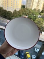 6 Adet Stayl Pasta Tabağı ( kırmızı detay) - Görsel 3
