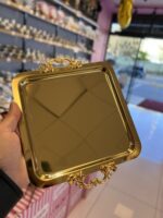 6 Adet Çift Tutmalı Gold Renk Tepsi - Görsel 3
