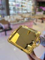 6 Adet Çift Tutmalı Gold Renk Tepsi - Görsel 2
