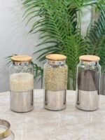 6 adet Bambu Kapak Saklama Kabı - Gümüş - Görsel 6