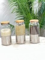 6 adet Bambu Kapak Saklama Kabı - Gümüş - Görsel 7