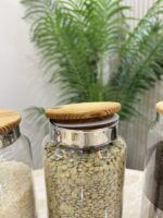 6 adet Bambu Kapak Saklama Kabı - Gümüş - Görsel 2