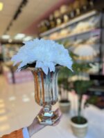 AYAKLI BAL ÇİZGİLİ CAM VAZO + 1 Demet Çiçek - Görsel 3