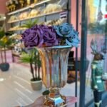 AYAKLI BAL ÇİZGİLİ CAM VAZO 
25 Cm Orta  Boy