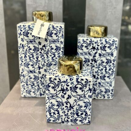 3’LÜ DEKOR VAZO KARE **GOLD