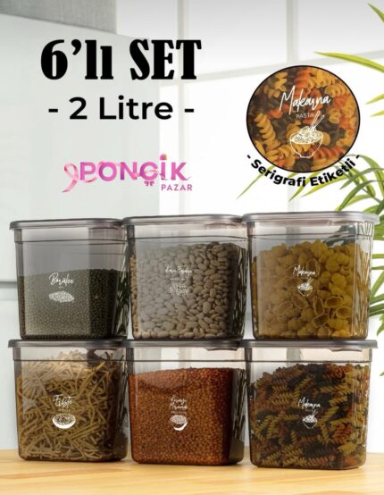 6’ Lı SET ŞEFFAF KAPAK UZUN DİKDÖRTGEN SAKLAMA KABI
