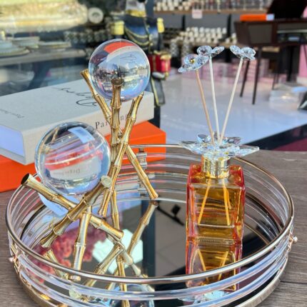 Cam Çizgili Dekor Kombin Tepsisi **GOLD