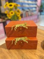 Dekor Obje Kutu Tekli Jaguar *TURUNCU