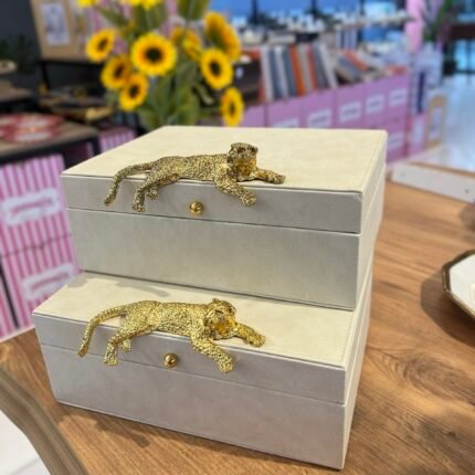 Dekor Obje Kutu Tekli Jaguar *WHİTE