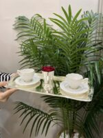 Tiamo Çay Kahve Sunum Tepsisi DİKDÖRTGEN GÜMÜŞ - Görsel 2