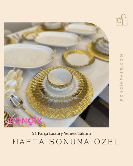 24 Parça 6 Kişilik İthal Yaldız Model Yemek Takımı HAFTA SONU ÖZEL