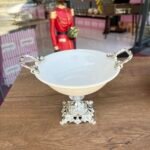 Gümüş Zamak Ayaklı 20 cm Salata Kasesi