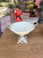 Gümüş Zamak Ayaklı 20 cm Salata Kasesi