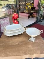 4 PARÇA PORSELEN SUNUMLUK*GÜMÜŞ - Görsel 2