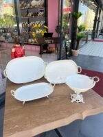 4 PARÇA PORSELEN SUNUMLUK*GÜMÜŞ - Görsel 4