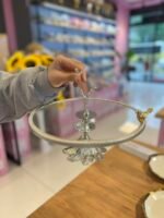 Kuşlu Ayaklı Üstten Kulplu Servis Silver - Görsel 2