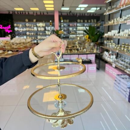 Kuşlu Ayaklı 2 Katlı Sunumluk