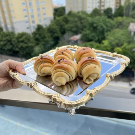 Zamak Ayaklı Saçaklı KARE Sunumluk