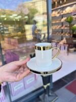 Altın Yaldızlı 6 Kişilik Porselen Fincan Takımı- Makinaya Atma Garantili - Görsel 5