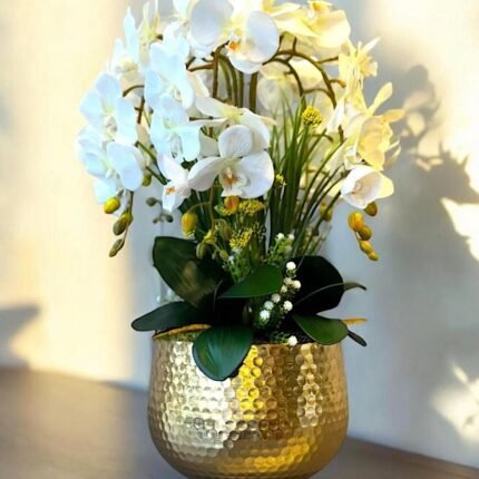 Gold Model Beyaz Orkide Yapay Çiçek