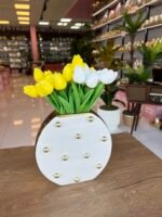 Boncuklu Yassı Vazo - Görsel 2