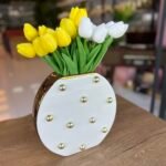 Boncuklu Yassı Vazo