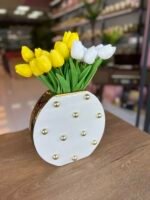 Boncuklu Yassı Vazo