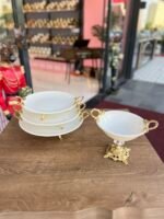 4 PARÇA YUVARLAK PORSELEN SUNUMLUK - Görsel 2