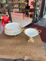 4 PARÇA YUVARLAK PORSELEN SUNUMLUK - Görsel 3