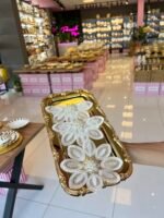 3’lü sunum Peçetesi Dantel Taşlı