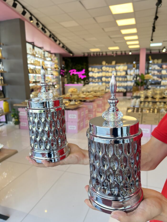 3’lü  dekoratif Cam Kavanoz **FÜME - Görsel 1