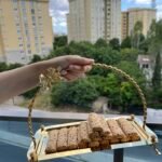 Kelebek Detay Dikdörtgen Tutmalı Sunumluk