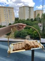 Kelebek Detay Dikdörtgen Tutmalı Sunumluk