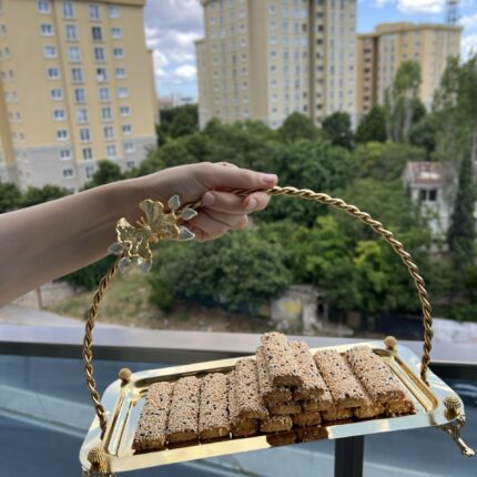 Kelebek Detay Dikdörtgen Tutmalı Sunumluk