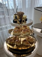 2 KATLI DEKORLU GOLD SUNUMLUK - Görsel 2