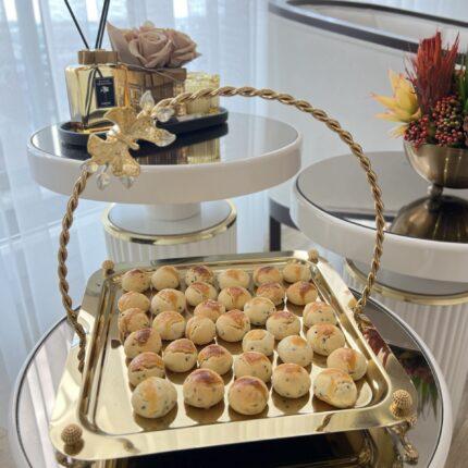 Ayaklı Kelebek Detay Kare Tutmalı Sunumluk