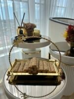 Kelebek Detay Dikdörtgen Tutmalı Sunumluk - Görsel 2