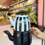 Çizgili Emaye Çaydanlık