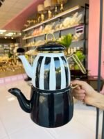 Çizgili Emaye Çaydanlık