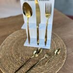 30 Parça **BIÇAKSIZ4 ML -18/10 Çelik GOLD ÇATAL KAŞIK TAKIMI HAFTA SONUNA ÖZEL