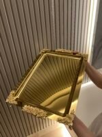 DİKDÖRTGEN GOLD  DEKORLU SUNUM TEPSİSİ 45 * 28 cm - Görsel 2