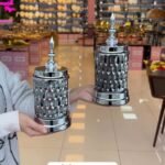 2’Li  dekoratif Cam Kavanoz Elmas Füme